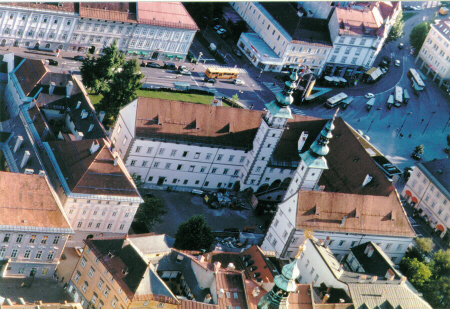 Historic Landhaus viewed from the air